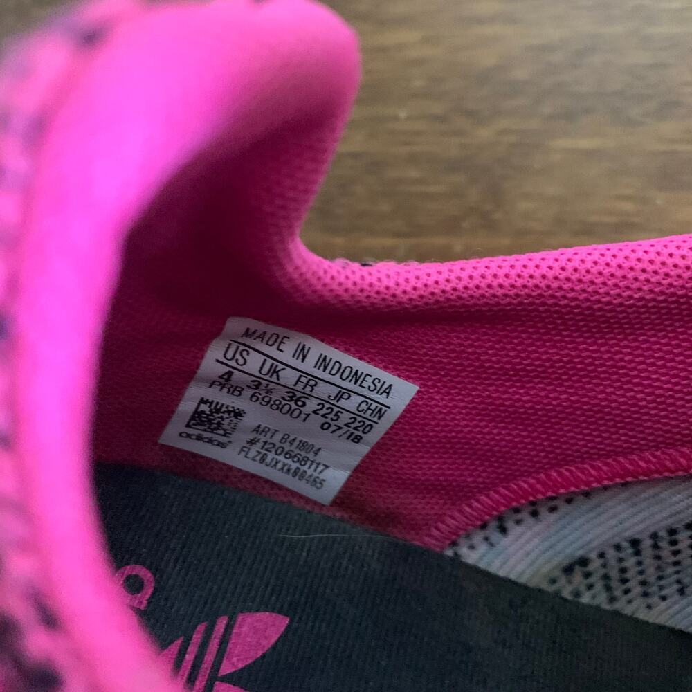 Adidas Swift Run J Sneakers Pink Black Women's Size 6 Girl's Size 4 - Picture 4 of 10